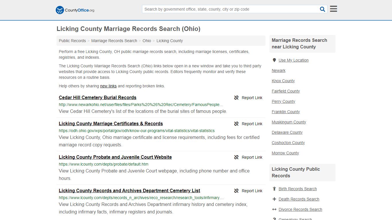 Licking County Marriage Records Search (Ohio) - County Office